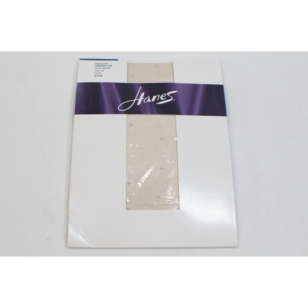 Vintage Hanes Tulle Dot Nude Control Top Pantyhose Size AB Style 0A452 Italy